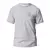 Camiseta masculina básica estampada em algodão, cor cinza, com detalhe gráfico na frente.