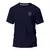 Camiseta Masculina básica estampada em cor azul marinho, feita 100% de algodão.