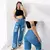 Calça Jeans Feminina Wide Leg Marmorizada Cintura Alta Sem Lycra ⭐⭐⭐⭐⭐5.0 na internet