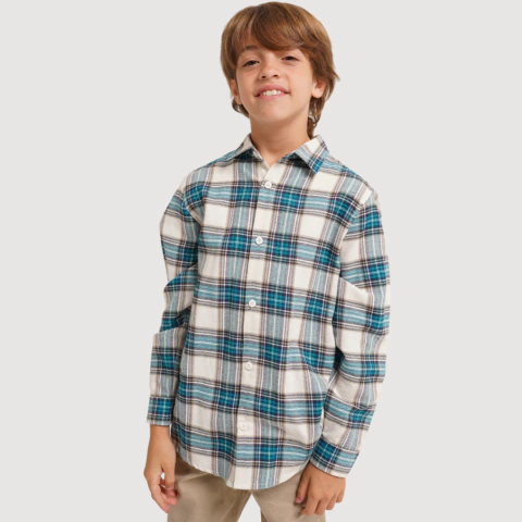 Camisa manga larga viyela cuadrille