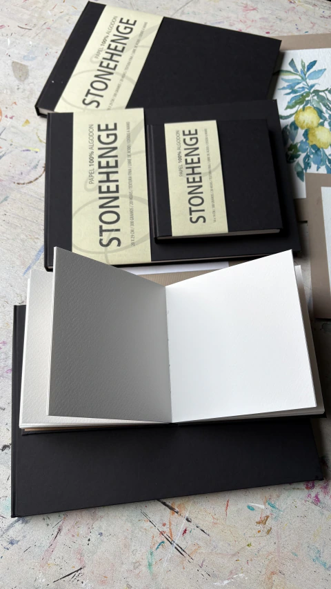 Cuaderno PAPEL STONEHENGE 100% ALGODÓN 14 X 14 CM COSIDO A MANO