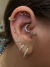 PIERCING TOPO 3 NAVETES VERTICAL - Piercing Luxuoso