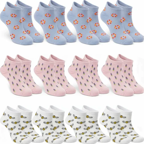 Kit 12 Pares Meias Cano Curto Baixo Sapatilha Soquete Masculina Feminina Confortável Original - Osure