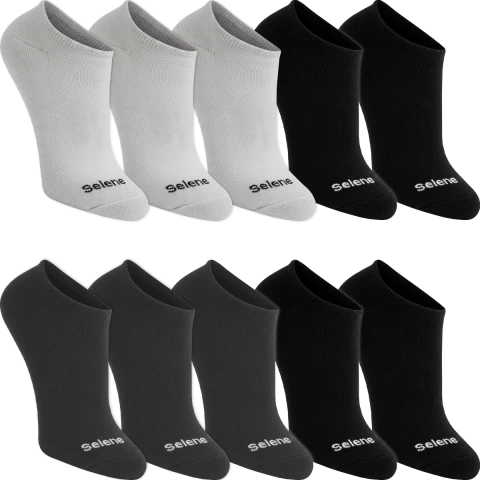 Kit 10 Pares Meias Selene Sapatilha Algodão Masculino Feminina Cano Curto Baixo Soquete Academia Original