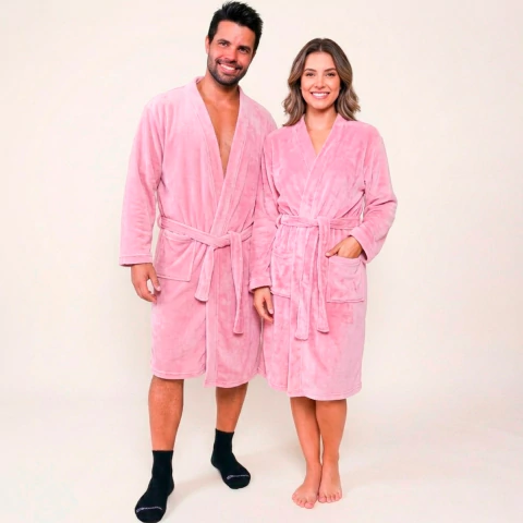 Roupão Benévola Microfibra Antialérgico Térmico Feminino Masculino Inverno Frio Hobby Quentinho - loja online