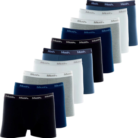 Kit De 10 Cuecas Boxer Mash Algodão Box Confortável Original - loja online