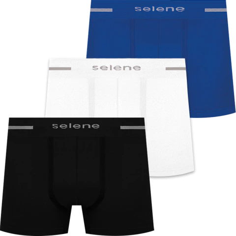 Kit 3 Cuecas Boxer Selene Box Poliamida Masculina Atacado - Osure