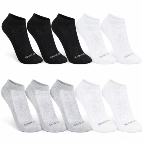 Kit 10 Pares Meias Selene Cano Curto Algodão Masculino Feminina Meia Baixo Soquete Confortável Academia Original - comprar online