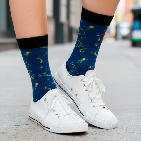 Kit Meias Hoahi Cano Longo Divertidas Estampadas Coloridas na internet