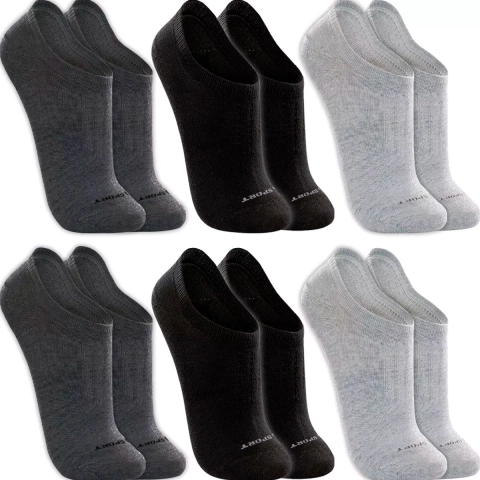 Kit 6 Pares Meias Original Lupo Sapatilha Cano Baixo Atacado - Osure