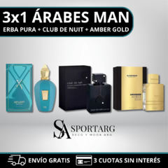 PROMO 3 X 1 PERFUMES ARABES: ERBA PURA - CLUB DE NUIT - AL HARAMAIN AMBER GOLD - 80ml - comprar online