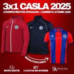 3x1 SAN LORENZO (2 CAMPERAS ROMPEVIENTOS + CAMISETA ATOMIK 2025)