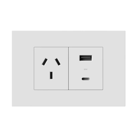 1 Toma y USB-A + USB-C