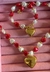 Set corazón rojo con blanco