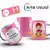 Caneca Dias das Mães Fundo Rosa Foto Feliz com a mamãe