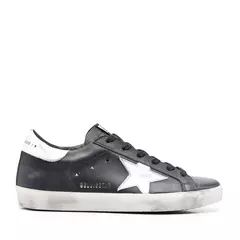 Golden Goose Super-star Negro Talón Blanco (Parche Estrella Blanco) - comprar en línea