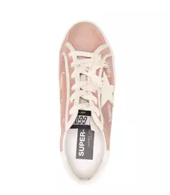 Golden Goose Super-star Rosa Talón Blanco (Parche Estrella Blanco) - tienda en línea