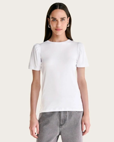 CAMISETA ALGODÃO EGÍPCIO NEW PUFF MANGA BUFANTE BRANCO - comprar online