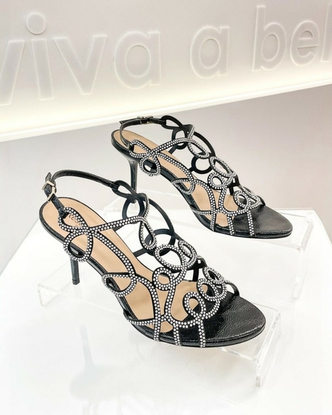 SANDÁLIA BRENDA SALTO FINO PRETO - comprar online
