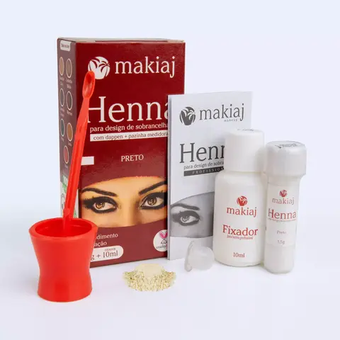 Henna Makiaj Preto 1,5g com Fixador 10ml