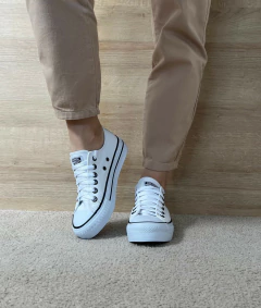 Tênis All Star Plataforma Branco Courino - comprar online