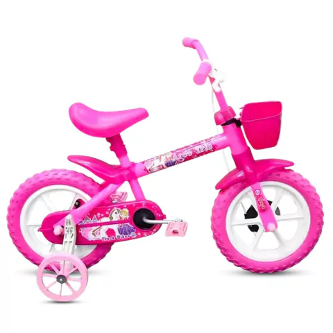 Bicicleta Aro 12 Infantil Track Arco Íris Rosa Fucsia