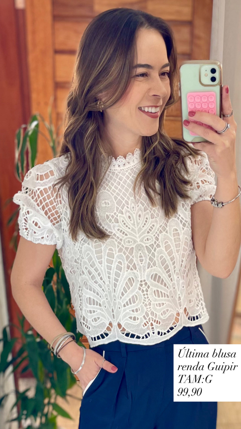 Blusa de renda Guipir