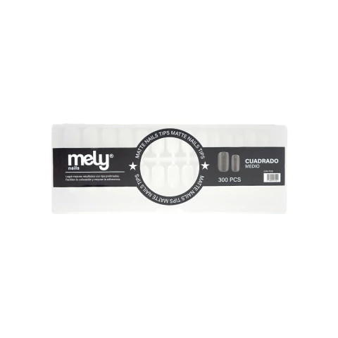 TIPS PARA UÑAS SOFT GEL MATTE FORMA CUADRADA TAMAÑO 2 X300PCS MELY (LIH-7110) - comprar online