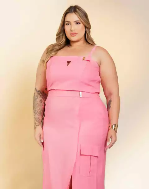 Conjunto cropped com saia midi Diva's