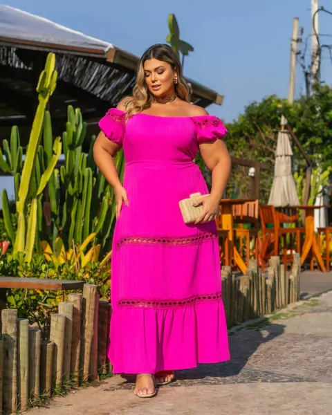 Conjunto saia longa com cropped Maria Francia