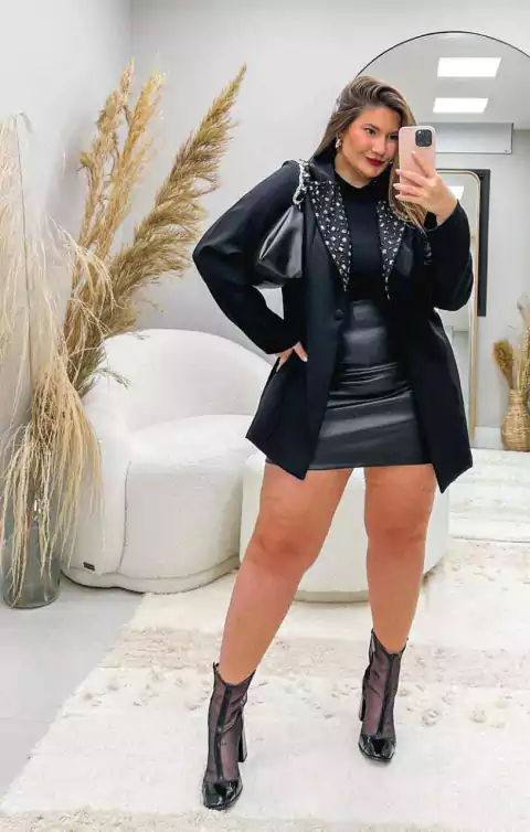 Blazer com gola bordada Diva's