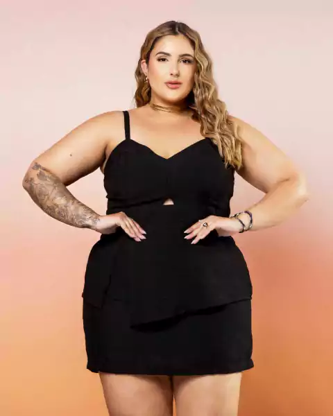 Conjunto short saia com blusa assimétrico Diva's