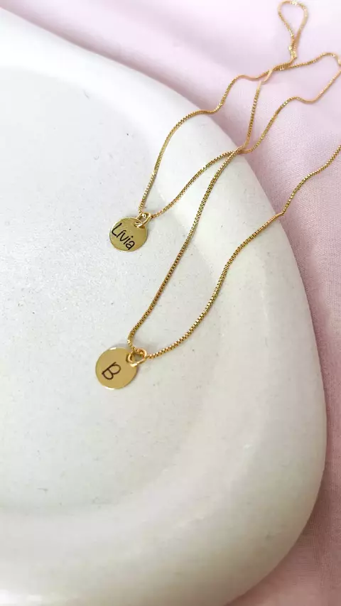 Colar personalizavel moeda 1 cm