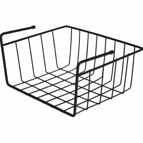 CESTO SUSPENSO 26cm PARA PRATELEIRA ORGANIZADOR DE COZINHA PRETO VIENA - BELFIX