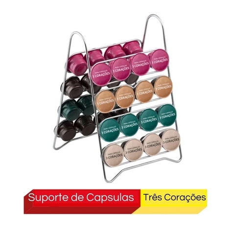 SUPORTE CROMADO P/32 CAPSULAS TRÊS CORAÇÕES TRIPLO
