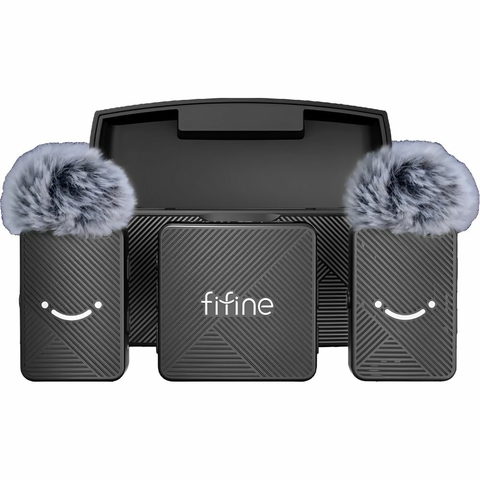MICROFONE DE LAPELA FIFINE SEM FIO PRETO