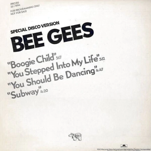 Bee Gees - Boogie Child / You Stepped Into My Life / You Should Be Dancing / Subway (12", Promo)