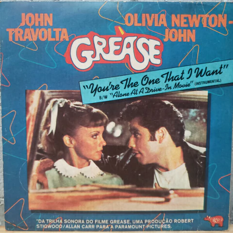 John Travolta & Olivia Newton-John - You're The One That I Want / Alone At A Drive-In Movie (Instrumental) (7", Single)