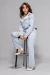 CONJUNTO CELESTE VKUDAKA - Blazer Cropped Forrado + Calça Reta em Alfaiataria na internet