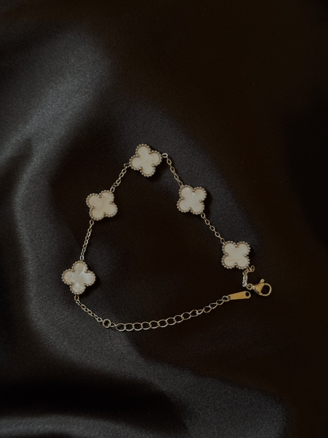 Pulseira Trevo branco - Aço Inoxidável - comprar online