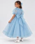 Vestido Infantil de Luxo Organza de Seda Pura Helena Azul - comprar online