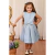 Vestido Infantil Clássico Azul Cavado - Oxford
