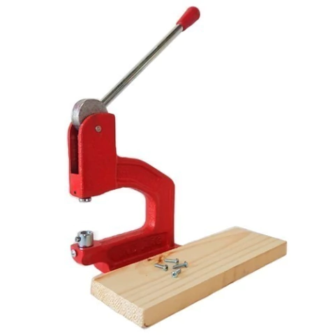 Maquina doble función para colocar todo tipo de broches y forrar botones