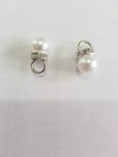 Dijes con perla y strass x 100 unidades