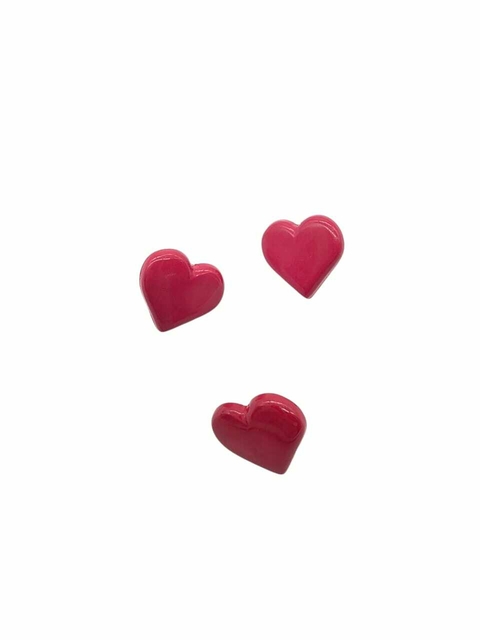 Botón con pie CORAZÓN ROSA X UNIDAD
