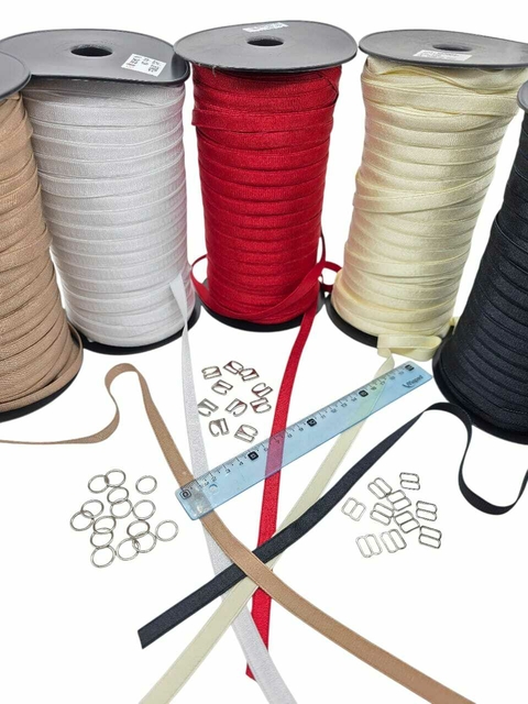 Elástico Bretel 1 Cm + Reguladores + Ganchos + Argollas - comprar online
