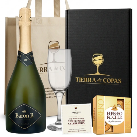 COFRE Baron B extra brut + Copa + Ferrero Rocher