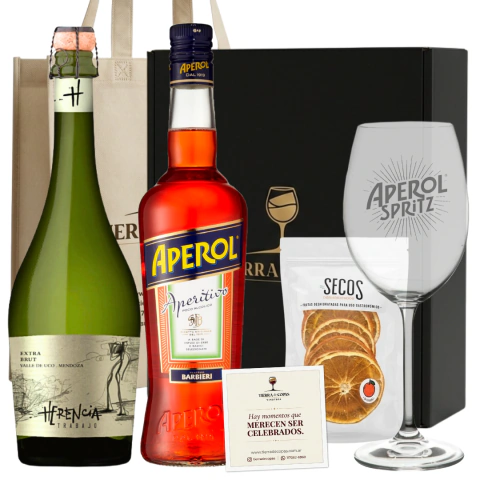 COFRE Regalo Aperol Spritz Aperitivo con Espumante Herencia y Copón