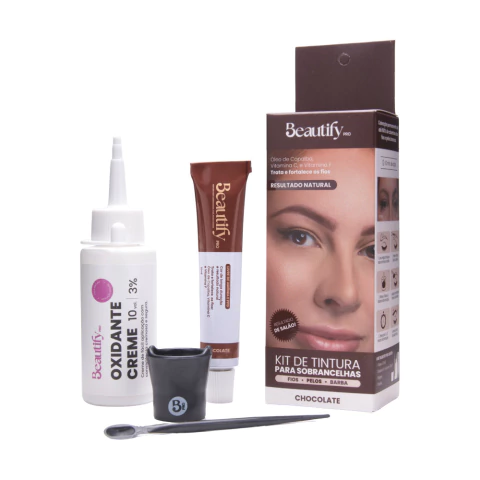 Kit Tintura Para Sobrancelhas, Fios, Pelos E Barba 10gr Beautify na internet