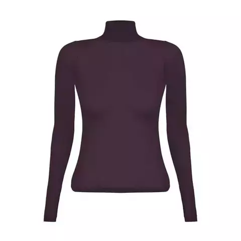 BLUSA SEGUNDA PELE GOLA ALTA LUPO COR BERINJELA - comprar online
